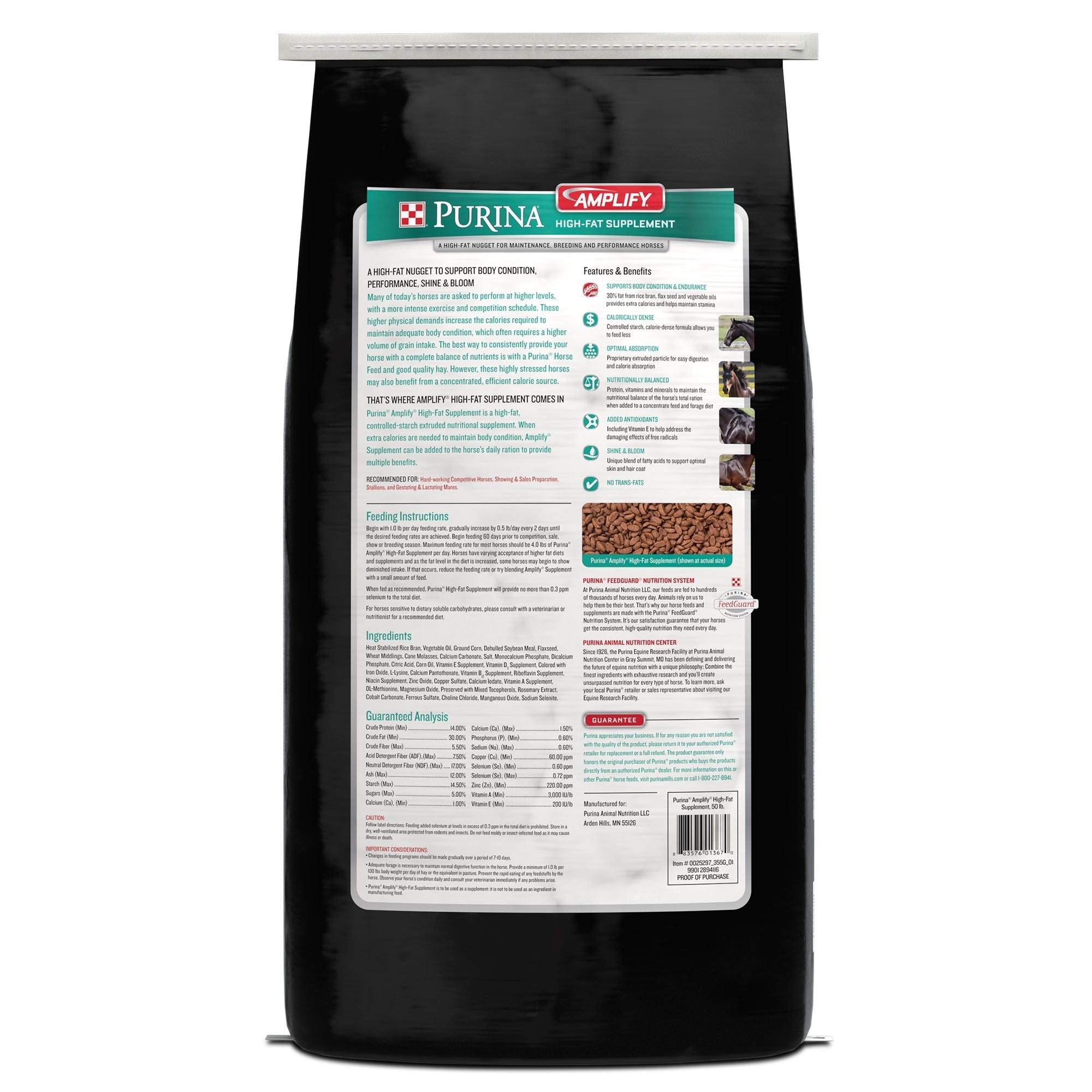 Purina® Amplify® HighFat Horse Supplement Calverton, NY Neptune Feed & Saddlery